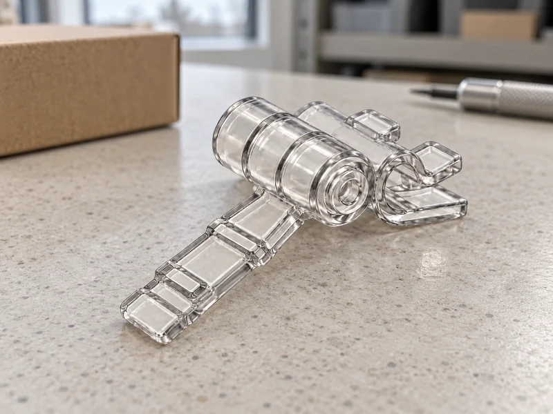 Ilustrasi: Clear adjustable T-hook hanger clip on a counter