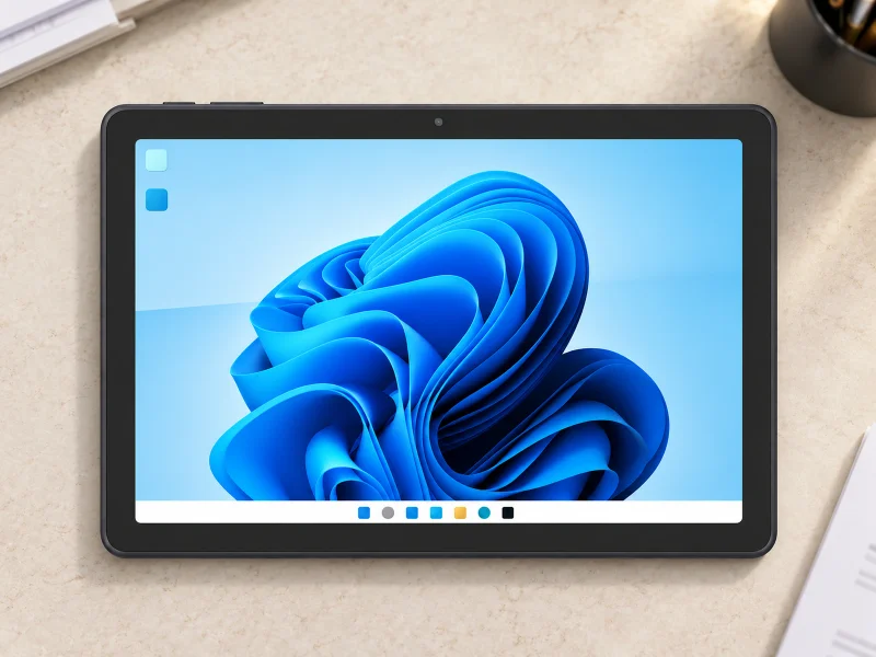Illustratie: 10.1 inch charcoal tablet on a desk