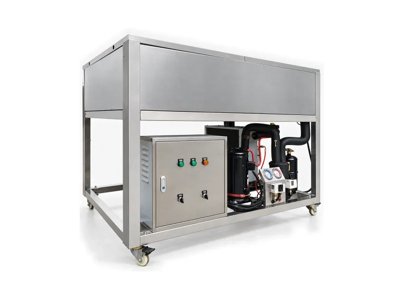 TB01 Clear ice block machine on a light studio background