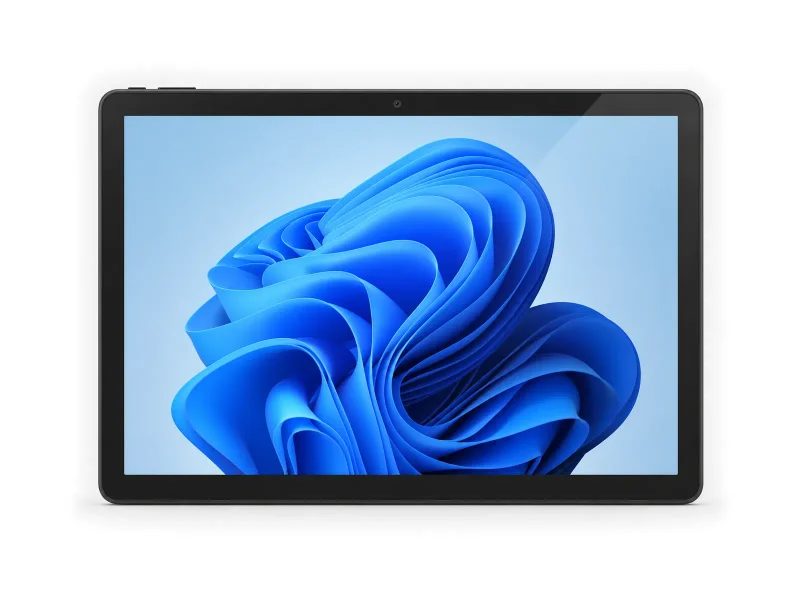 grey landscape Windows tablet on a light studio background