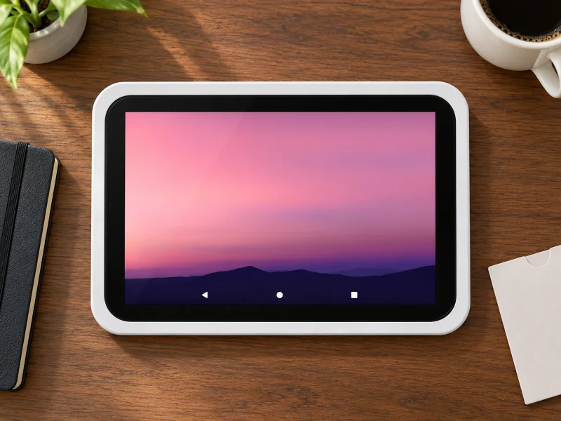 Ilustrasi: White 10.1 inch tablet SP1099X / SP1099A on a desk